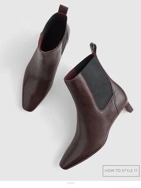 Madewell Women's Brown Leather Chelsea Ankle Boots - Elegant Slip-On Style